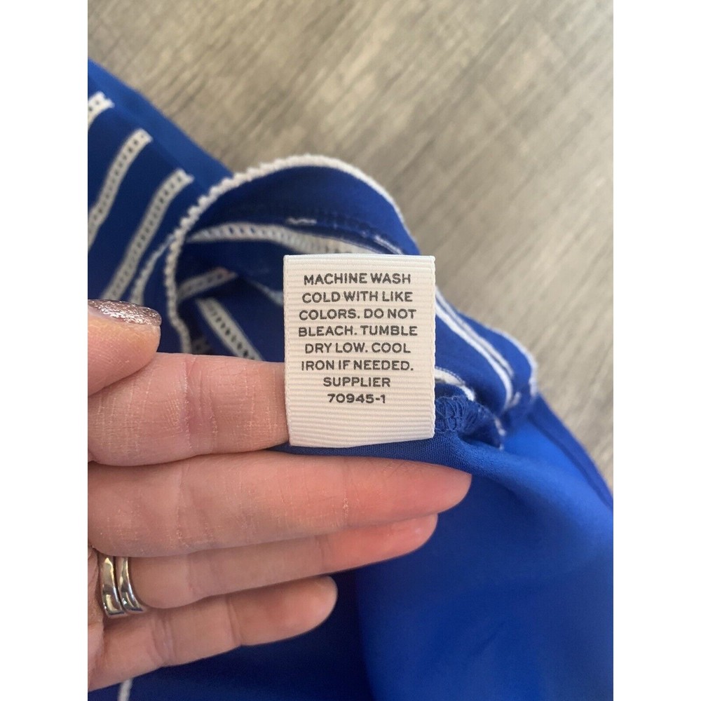 Blue Large striped Short sleeve tunic style shirt size Large Stylus - Picture 9 of 9